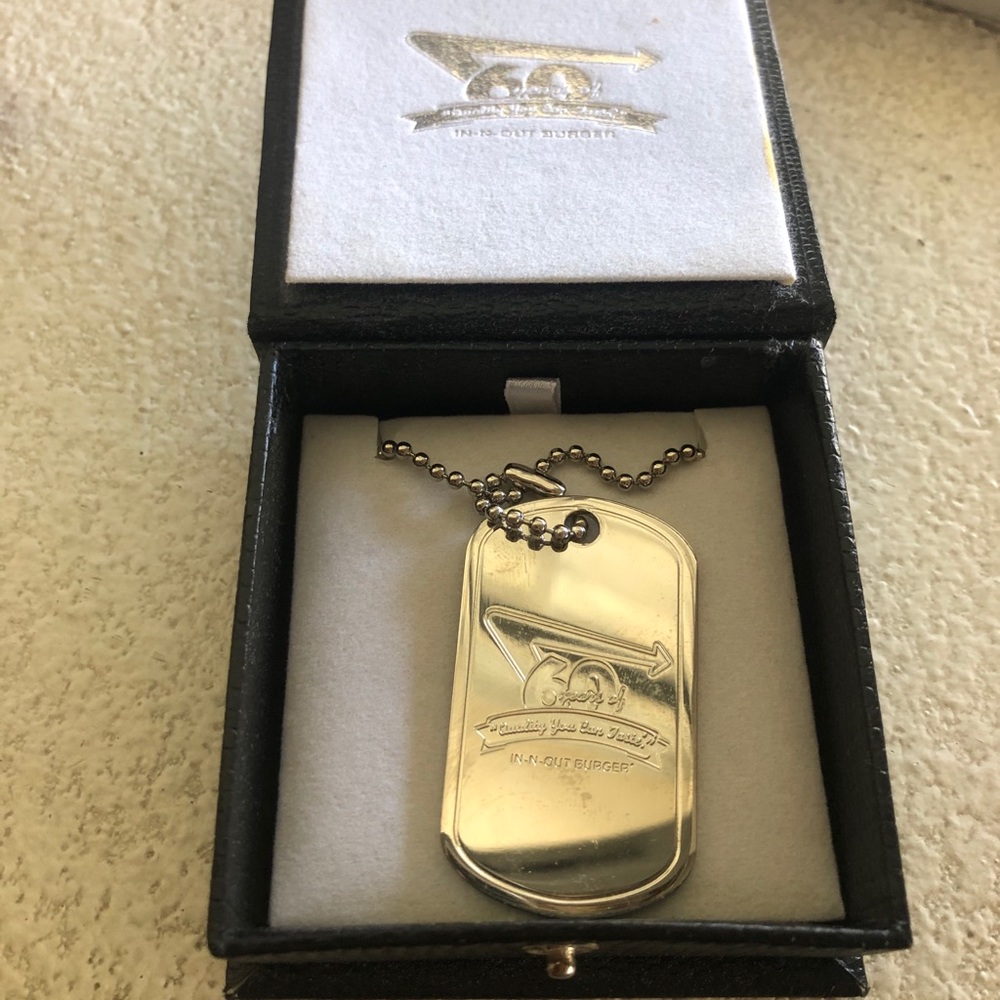 In N Out Burget 60 Year Anniversary Dog Tag